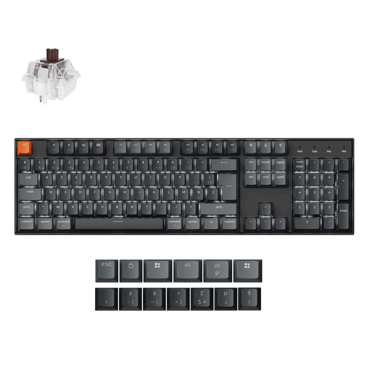 Clavier mécanique sans fil Keychron K10 QMK (Disposition ISO) - (Version 2)