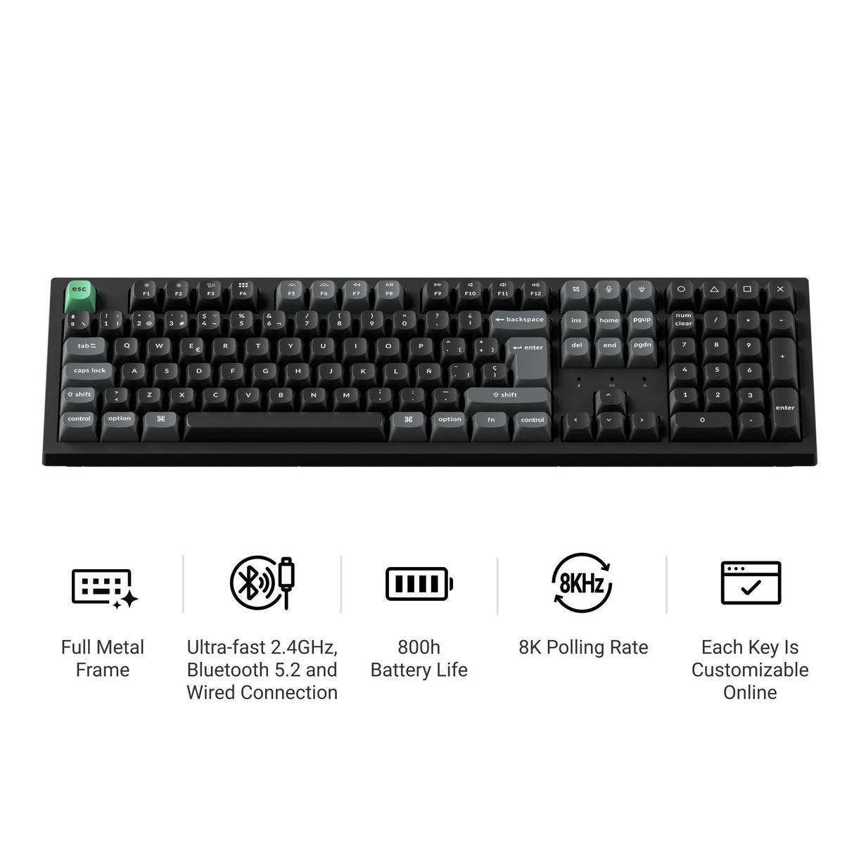 Keychron K10 Ultra 8K Wireless Custom Mechanical Keyboard ISO Layout