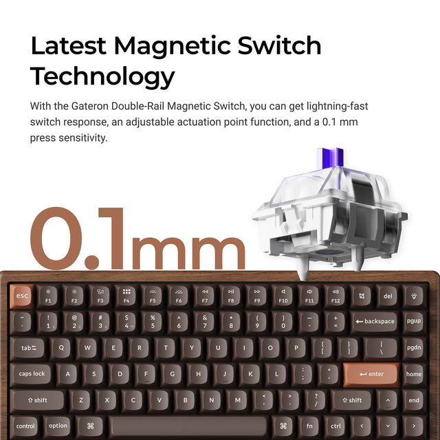 Keychron K2 HE Wireless Magnetic Switch Custom Keyboard - All-Wood Special Edition