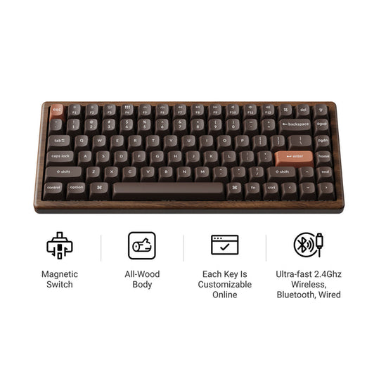 Keychron K2 HE Wireless Magnetic Switch Custom Keyboard - All-Wood Special Edition