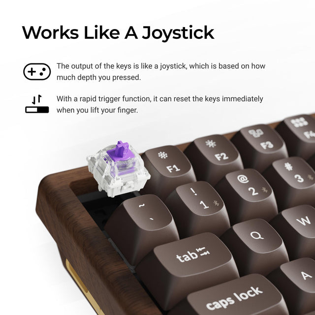 Keychron K2 HE Wireless Magnetic Switch Custom Keyboard - All-Wood Special Edition