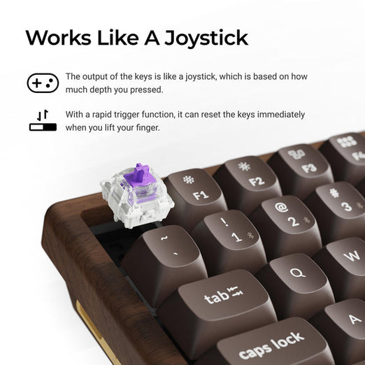 Keychron K2 HE Wireless Magnetic Switch Custom Keyboard - All-Wood Special Edition
