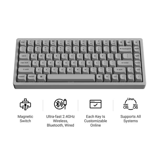Keychron K2 HE Wireless Magnetic Switch Custom Keyboard - Concrete Edition (US ANSI Layout)