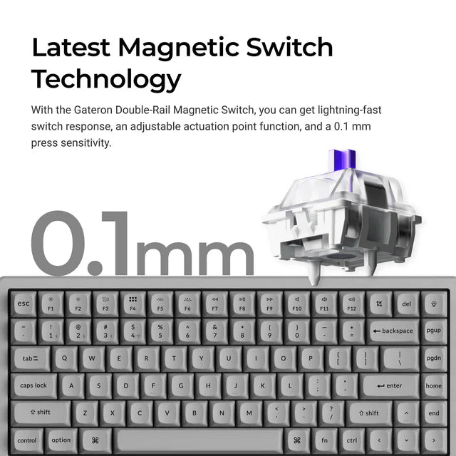 Keychron K2 HE Wireless Magnetic Switch Custom Keyboard - Concrete Edition (US ANSI Layout)