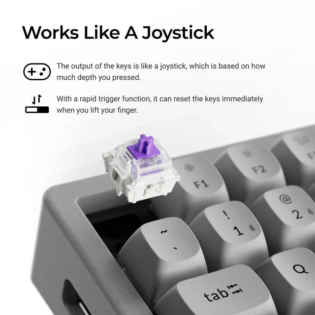 Keychron K2 HE Wireless Magnetic Switch Custom Keyboard - Concrete Edition (US ANSI Layout)