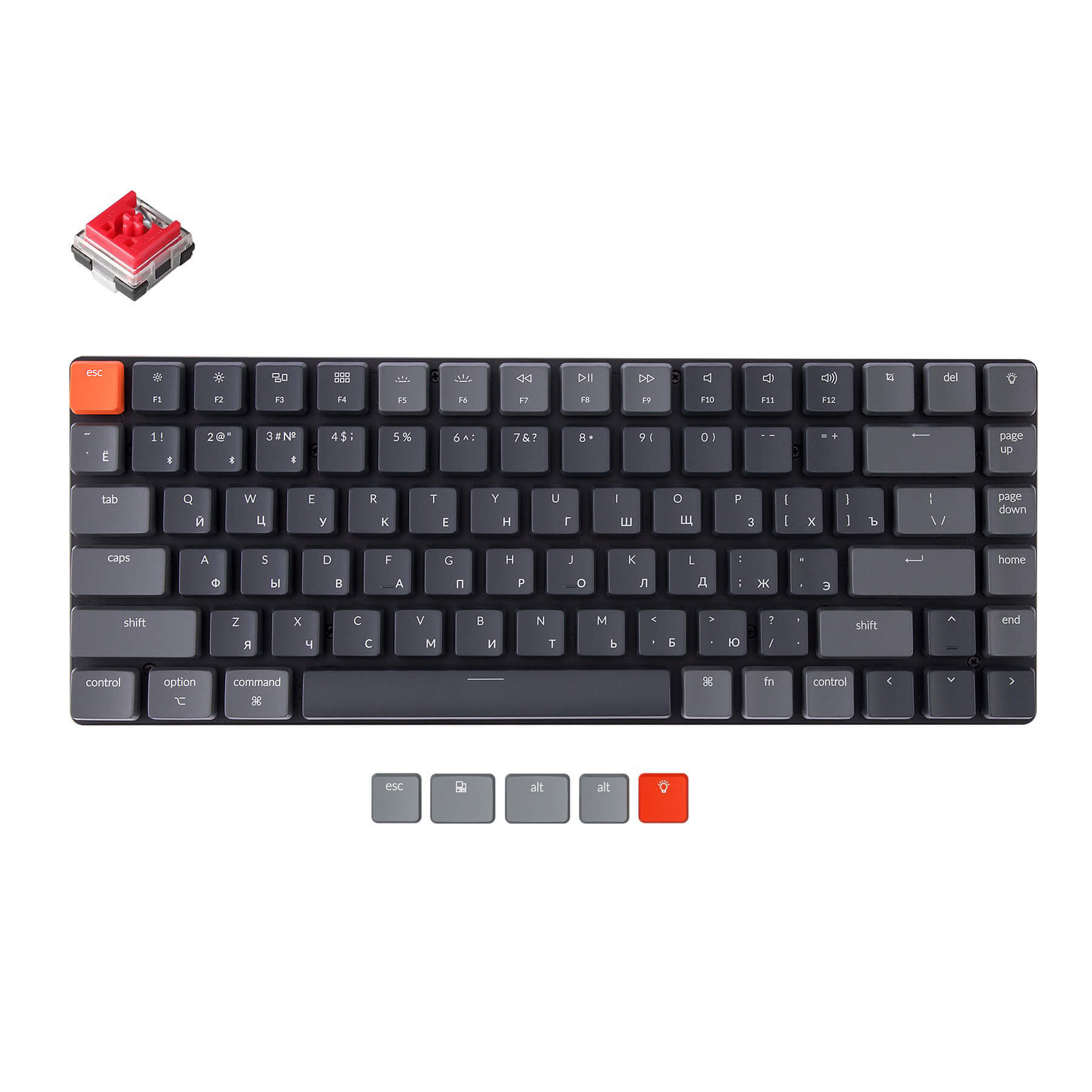 Clavier mécanique sans fil ultra-fin Keychron K3 (Disposition russe RU) - Version 2