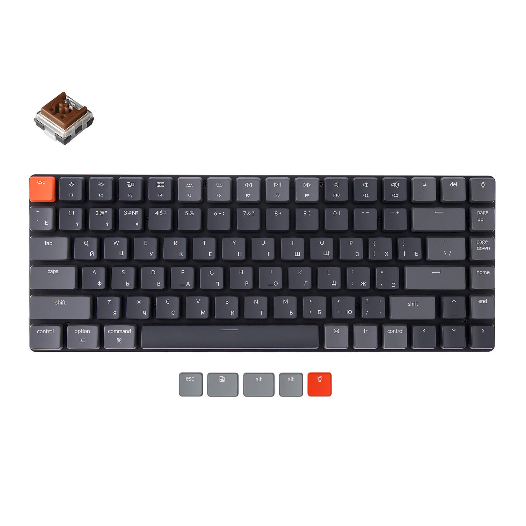 Clavier mécanique sans fil ultra-fin Keychron K3 (Disposition russe RU) - Version 2