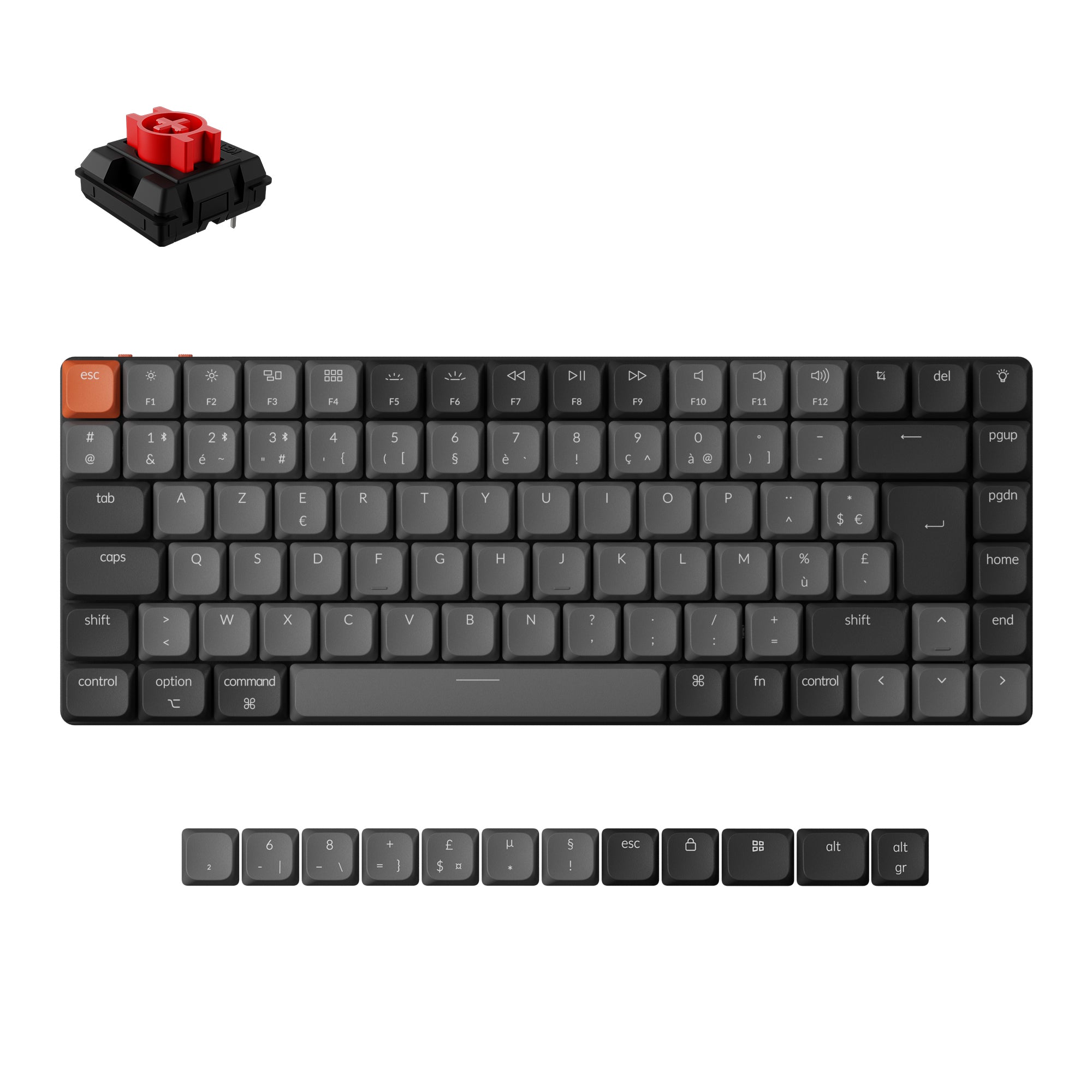 Disposition ISO du clavier mécanique sans fil Keychron K3 QMK - Version 3