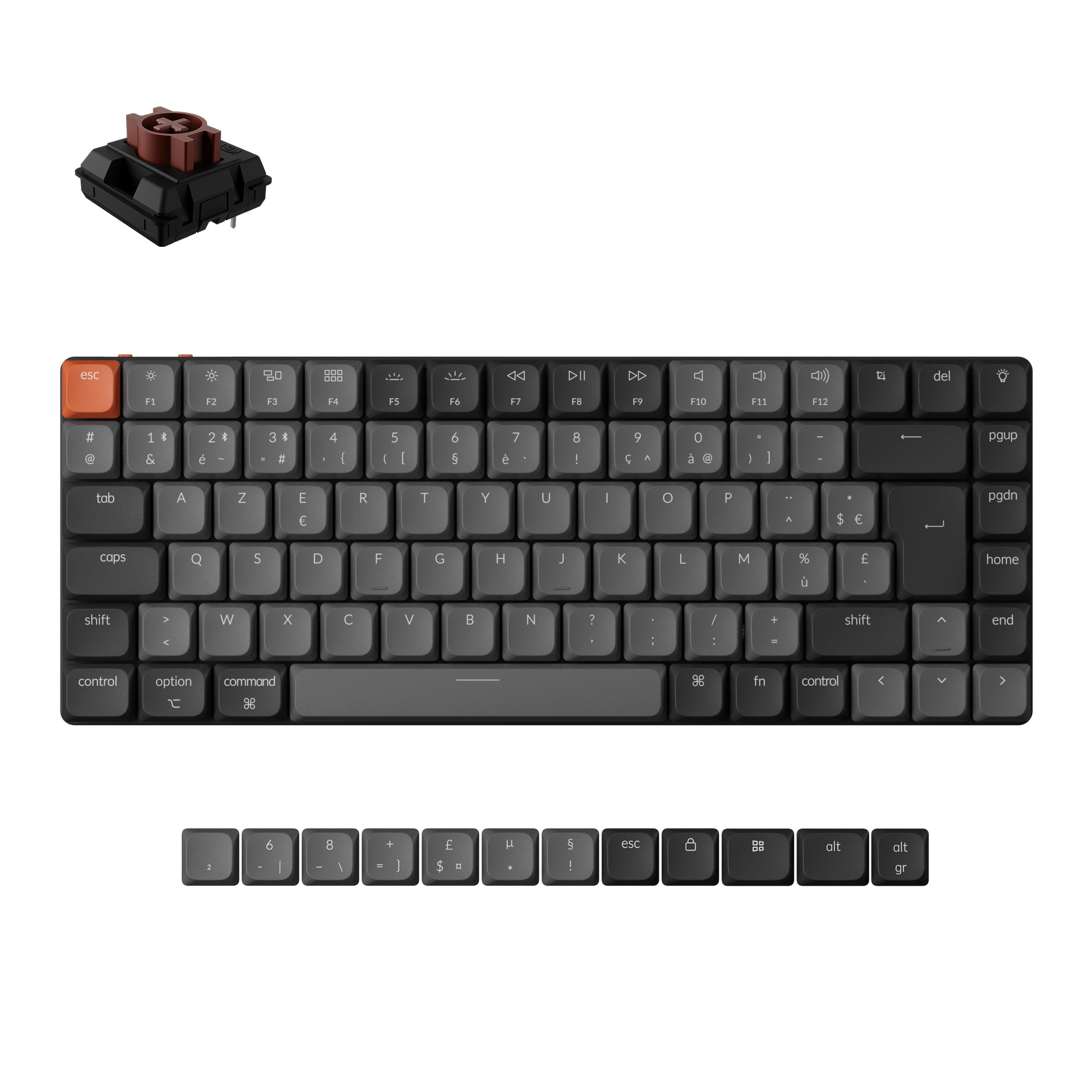 Disposition ISO du clavier mécanique sans fil Keychron K3 QMK - Version 3