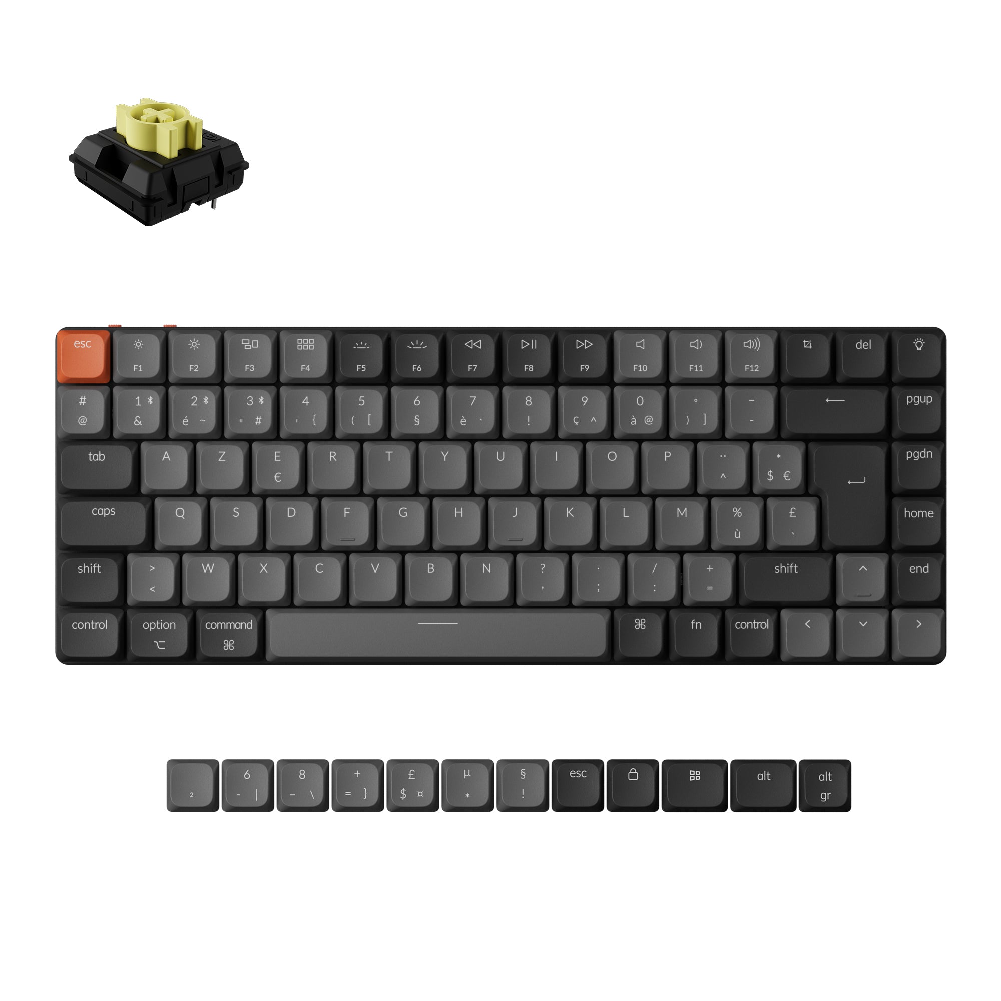 Disposition ISO du clavier mécanique sans fil Keychron K3 QMK - Version 3