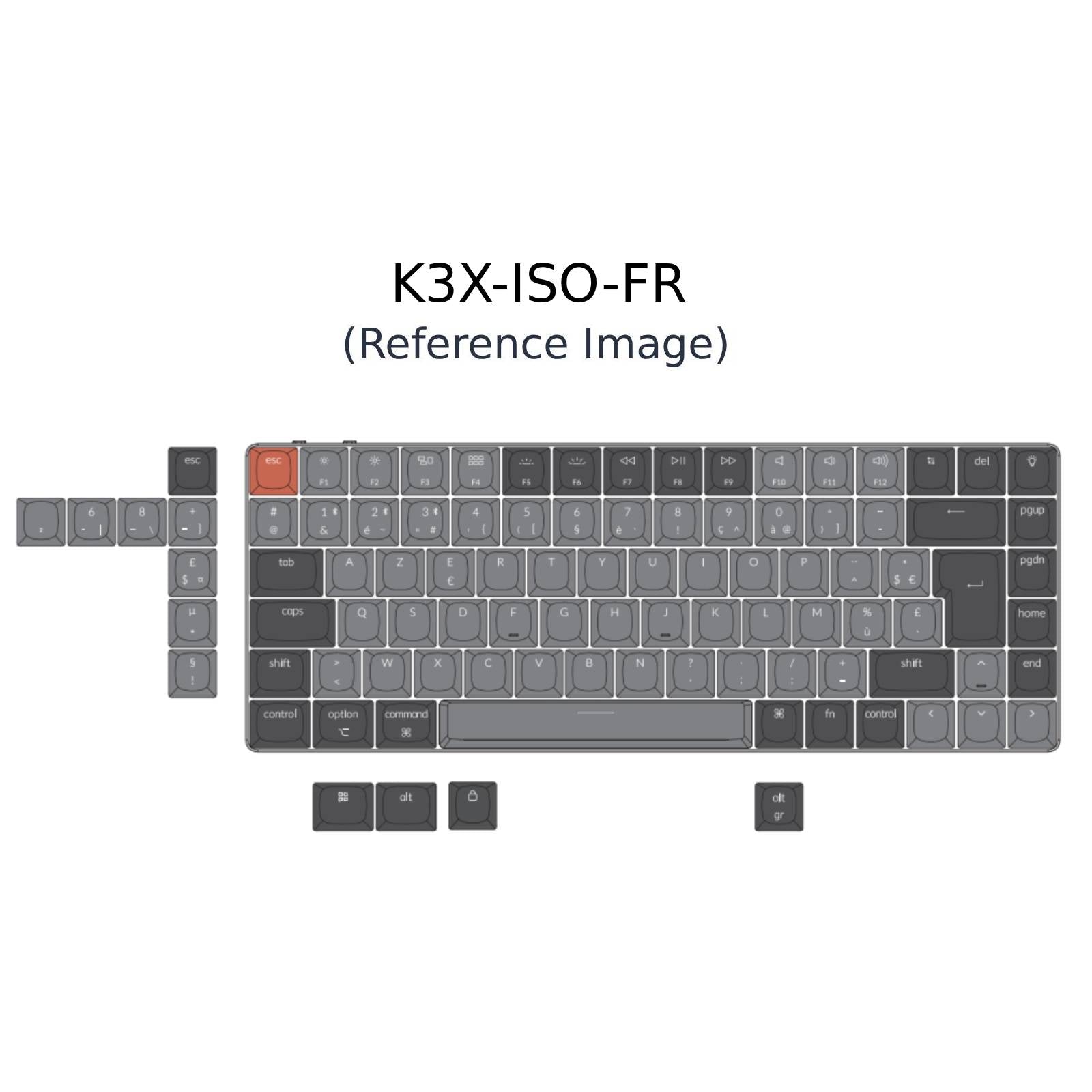 Disposition ISO du clavier mécanique sans fil Keychron K3 QMK - Version 3