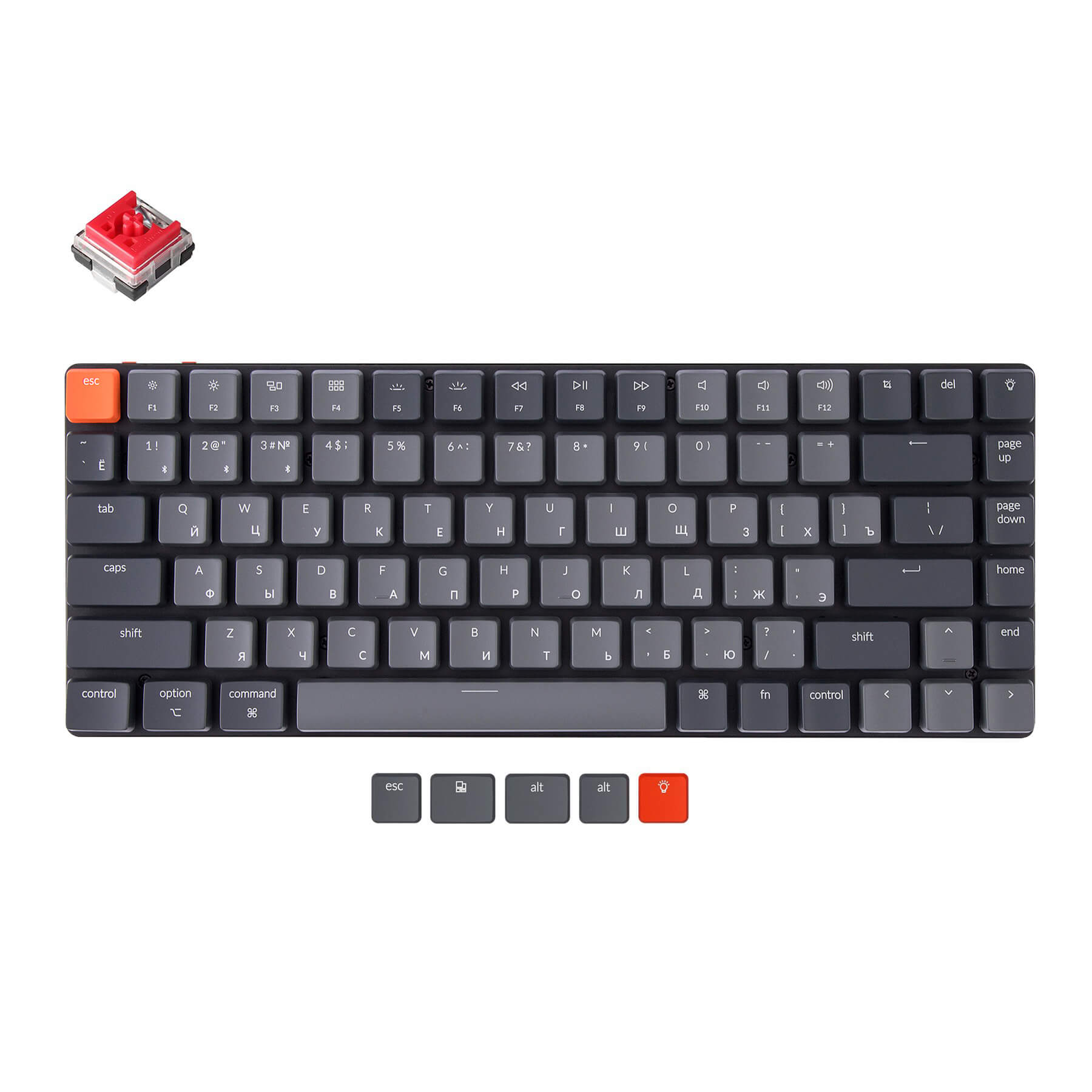 Clavier mécanique sans fil ultra-fin Keychron K3 (Disposition russe RU) - Version 2