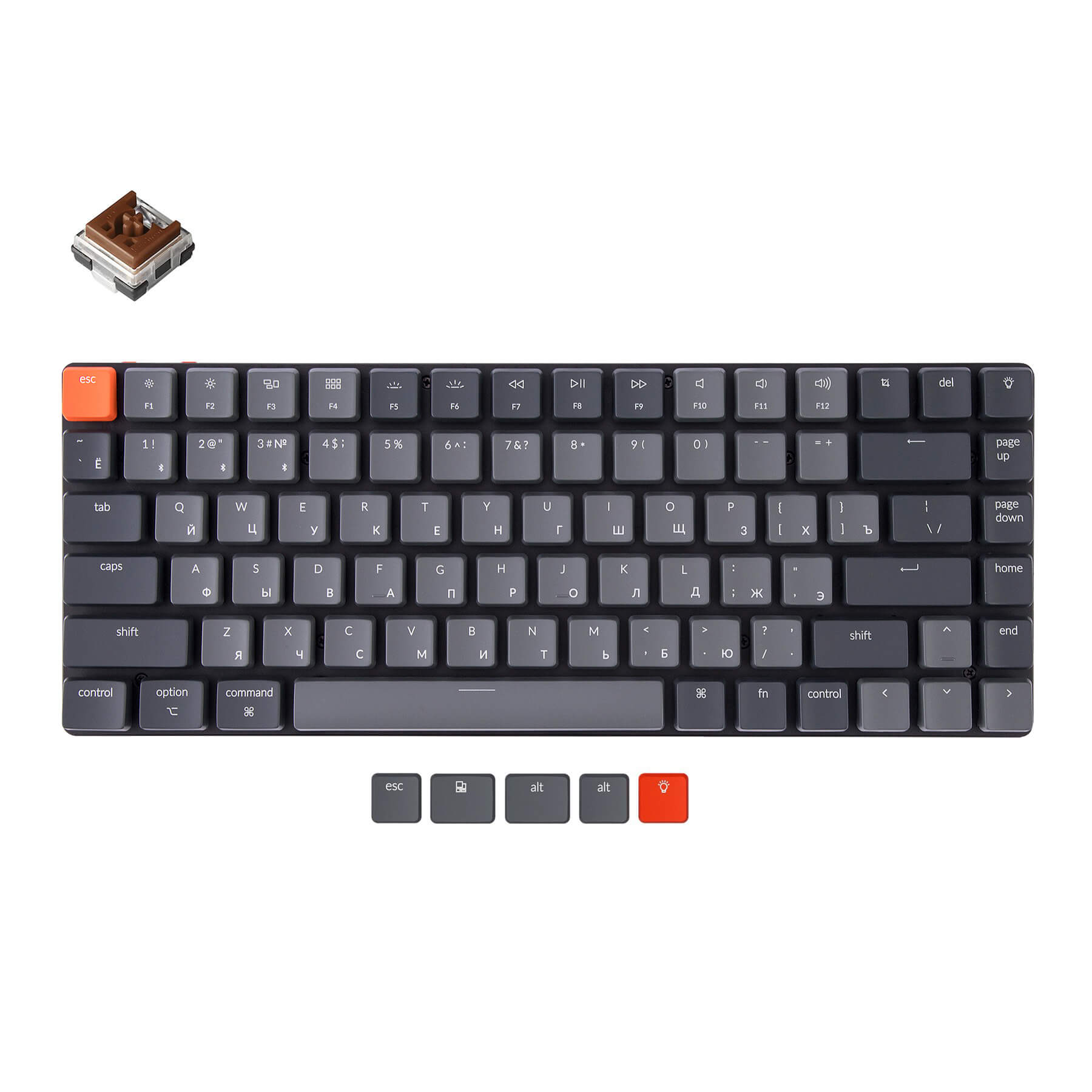 Clavier mécanique sans fil ultra-fin Keychron K3 (Disposition russe RU) - Version 2