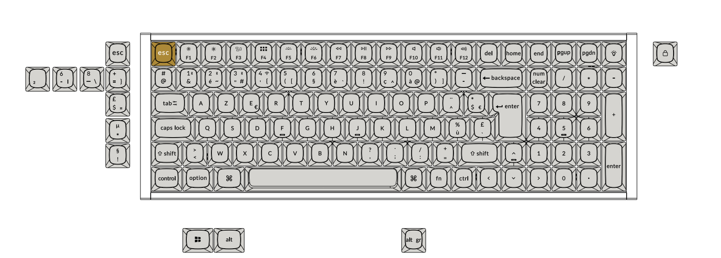 Clavier personnalisé Keychron K4 HE sans fil à interrupteur magnétique Collection disposition ISO