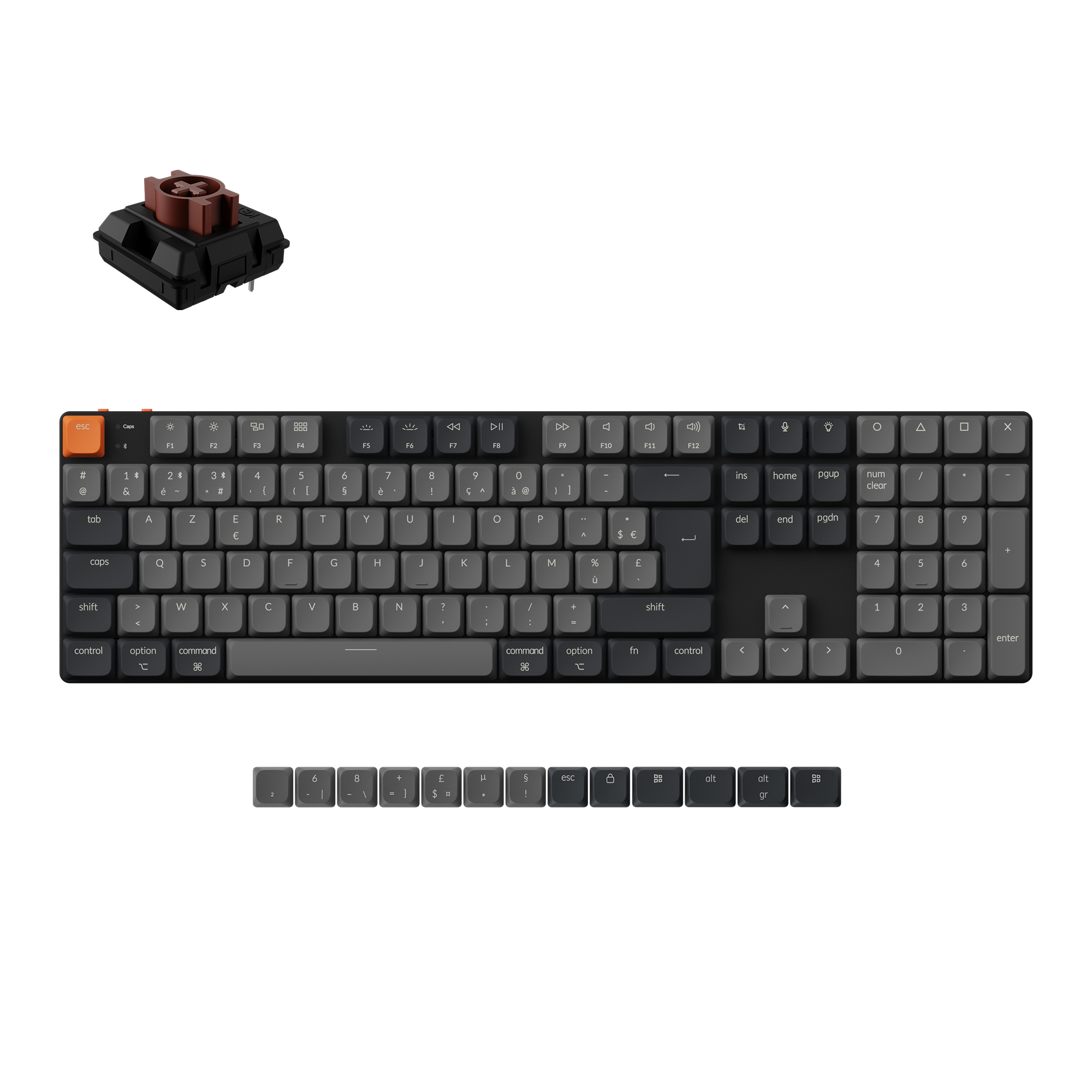 Clavier mécanique sans fil Keychron K5 QMK disposition ISO - Version 2