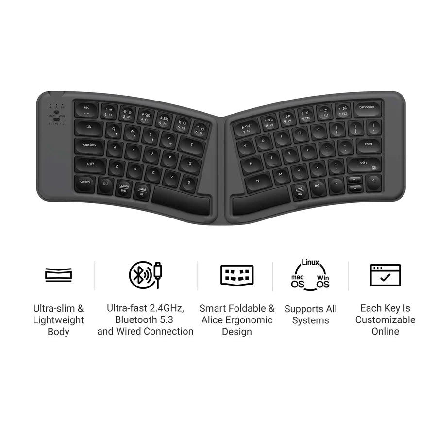 Keychron B11 Pro Ultra-Slim Wireless Foldable Keyboard (US ANSI Keyboard)