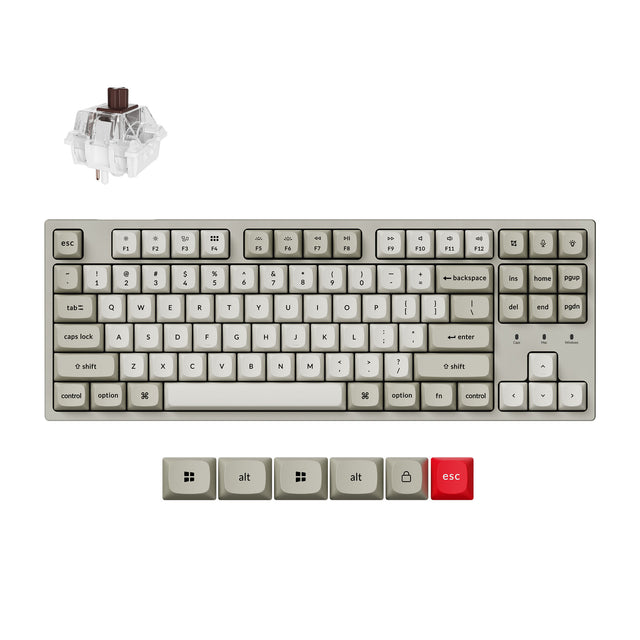 Clavier mécanique personnalisé filaire Keychron C1 Pro 8K QMK (Disposition US ANSI)