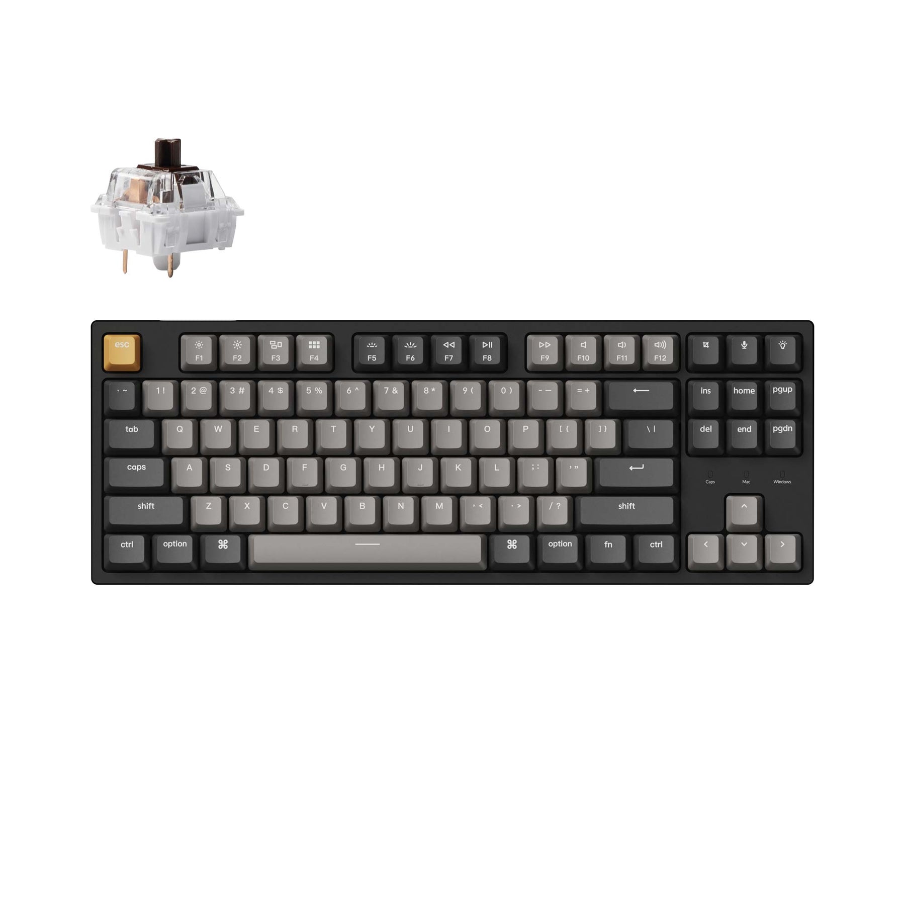 Clavier mécanique filaire Keychron C1 Pro QMK/VIA (disposition US ANSI)