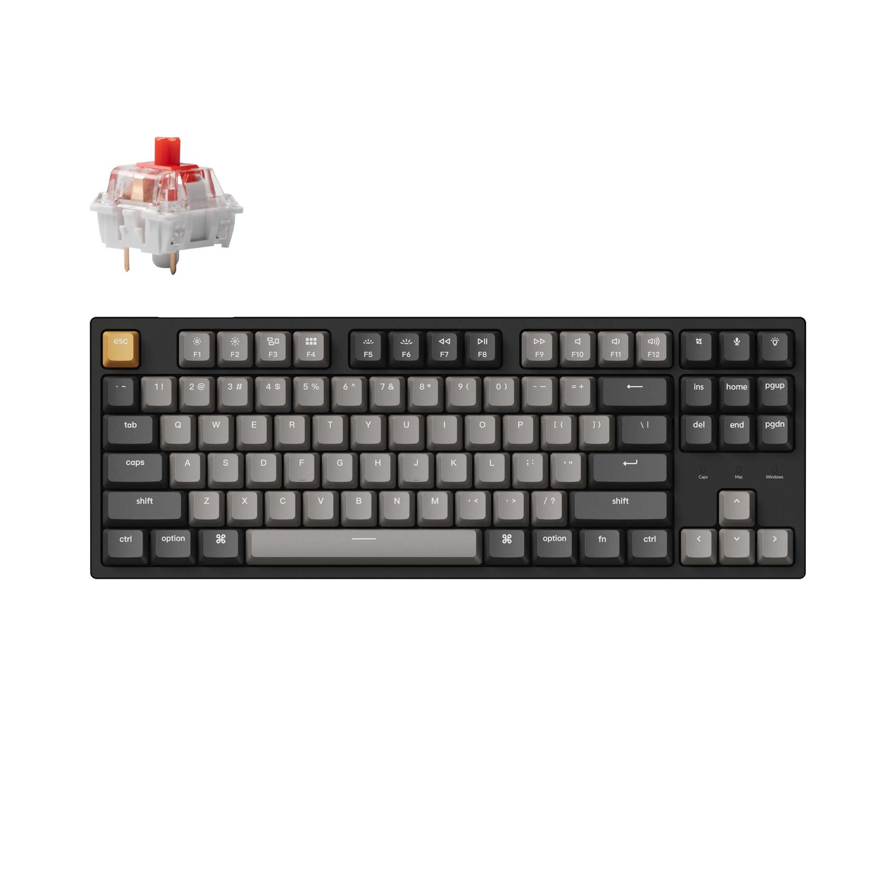 Clavier mécanique filaire Keychron C1 Pro QMK/VIA (disposition US ANSI)