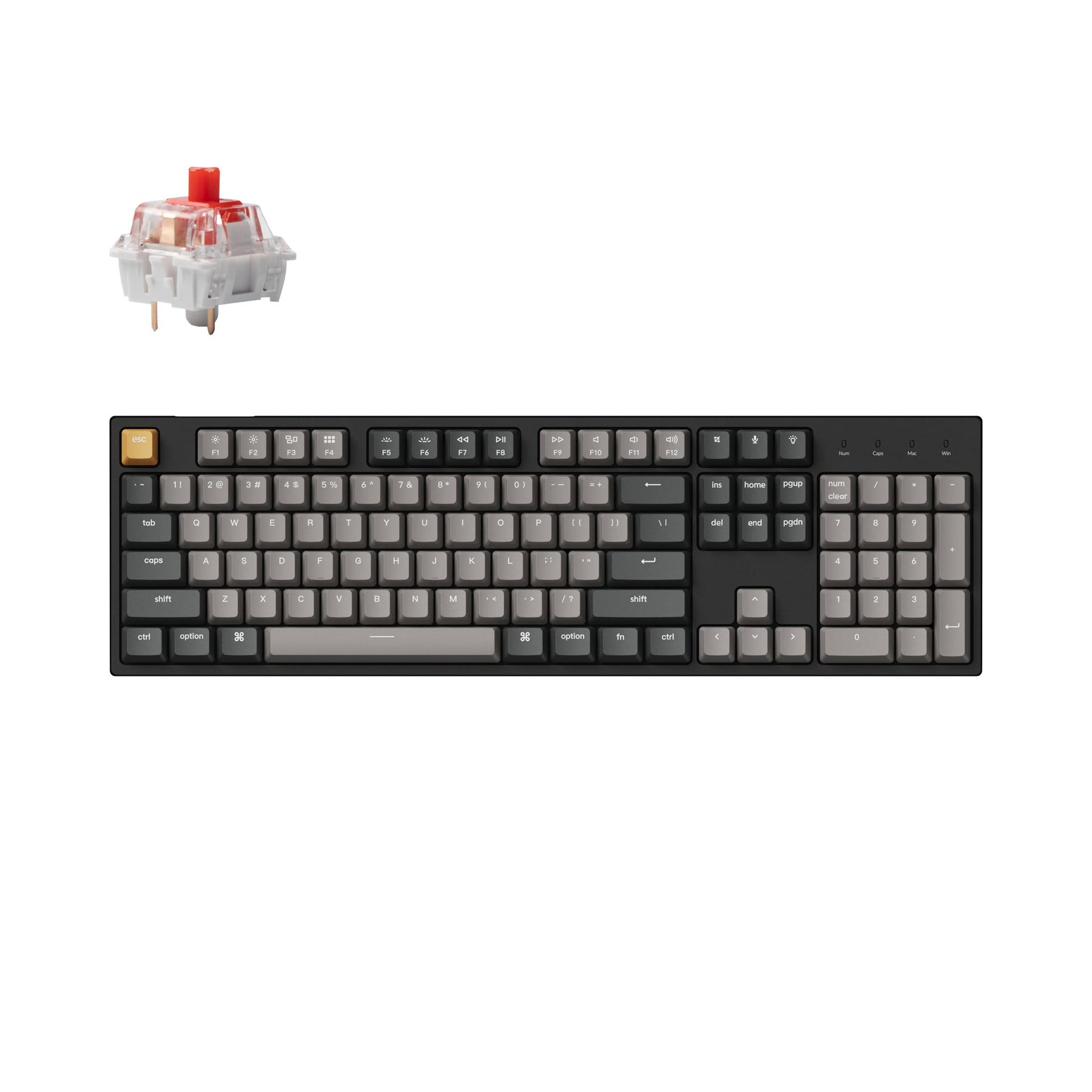 Clavier mécanique filaire Keychron C2 Pro QMK/VIA (disposition US ANSI)