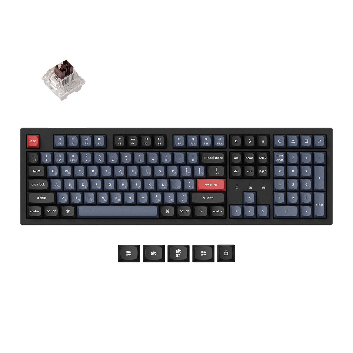 Clavier mécanique sans fil Keychron K10 Pro QMK/VIA (Disposition russe RU)