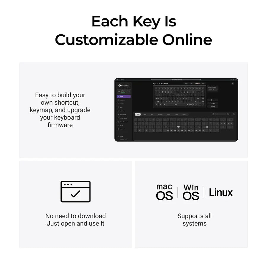 Clavier mécanique personnalisé Keychron K3 Max SE QMK sans fil (Disposition US ANSI)