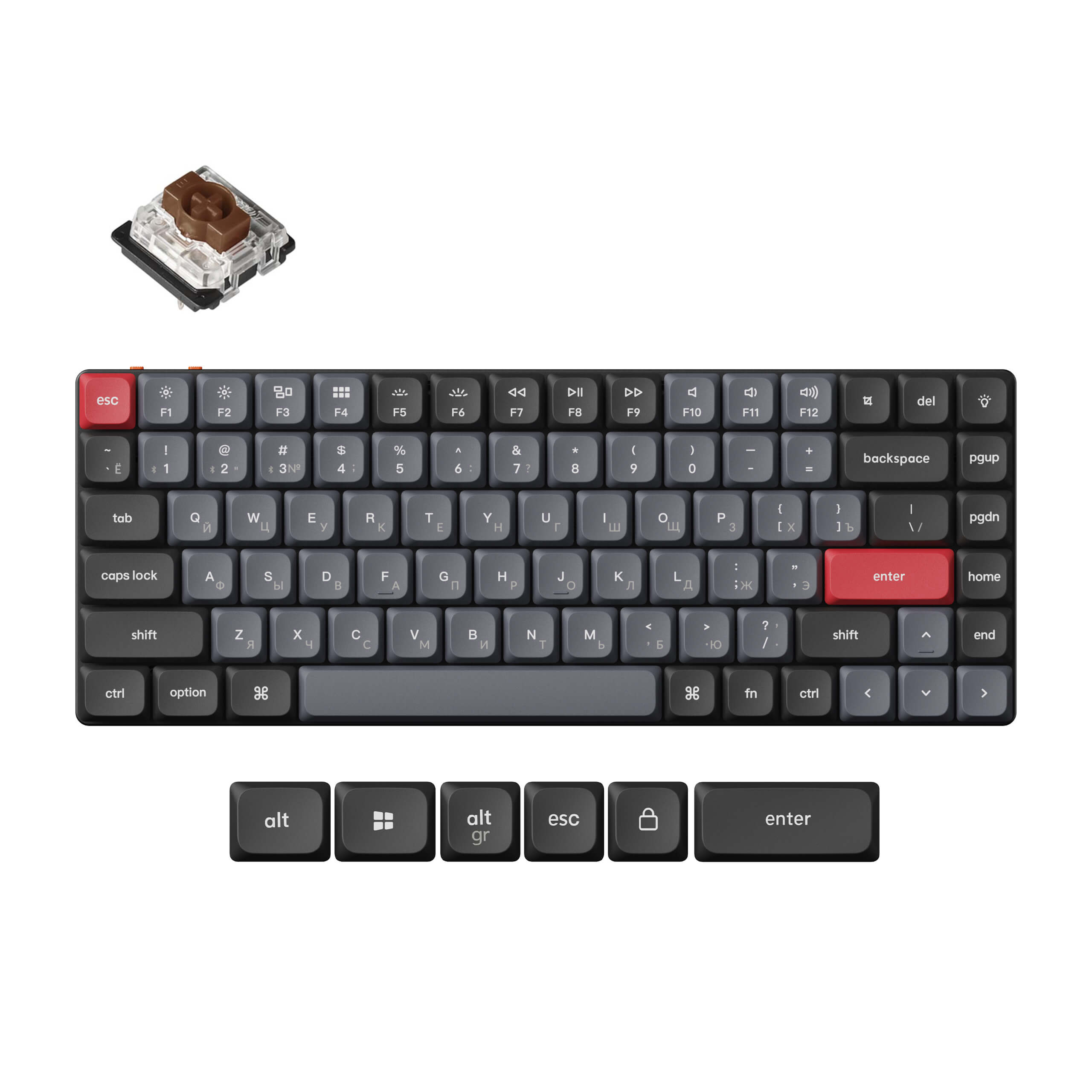 Clavier mécanique personnalisé sans fil Keychron K3 Pro QMK/VIA (Disposition russe RU)
