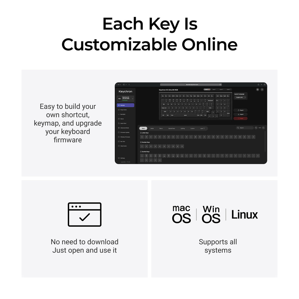 Keychron K4 Ultra 8K Wireless Custom Mechanical Keyboard (US ANSI Layout)