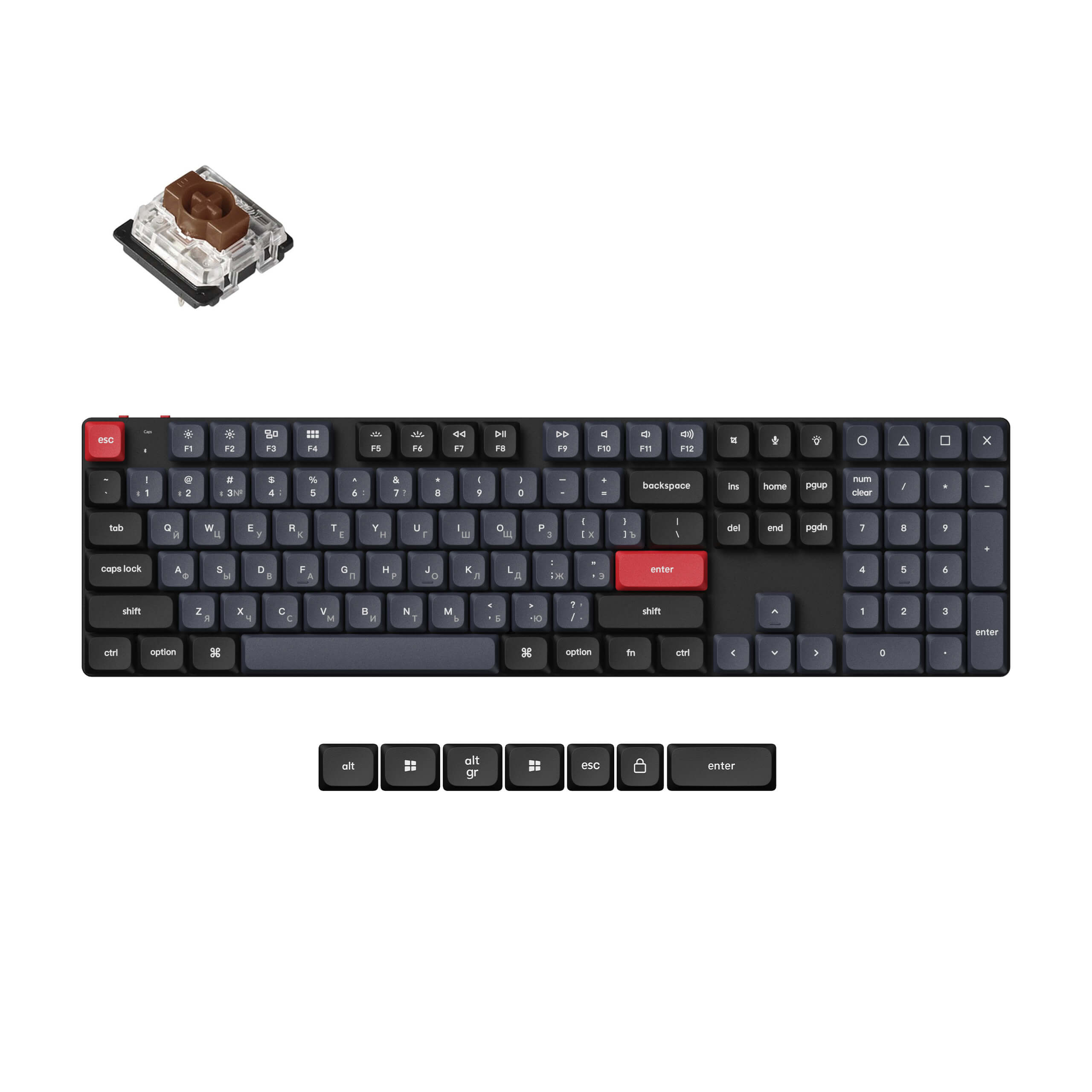 Clavier mécanique personnalisé sans fil Keychron K5 Pro QMK/VIA (Disposition russe RU)