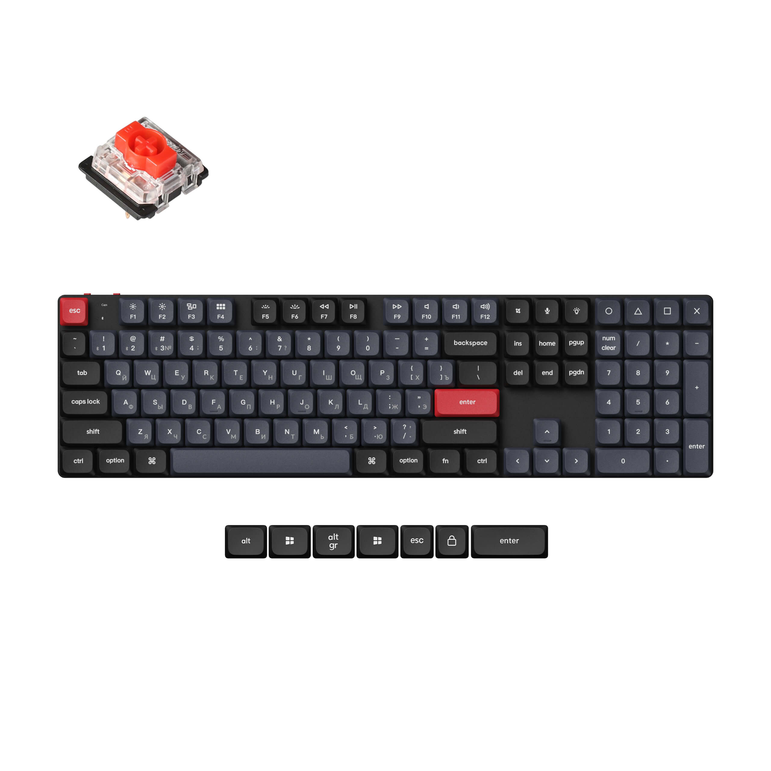 Clavier mécanique personnalisé sans fil Keychron K5 Pro QMK/VIA (Disposition russe RU)