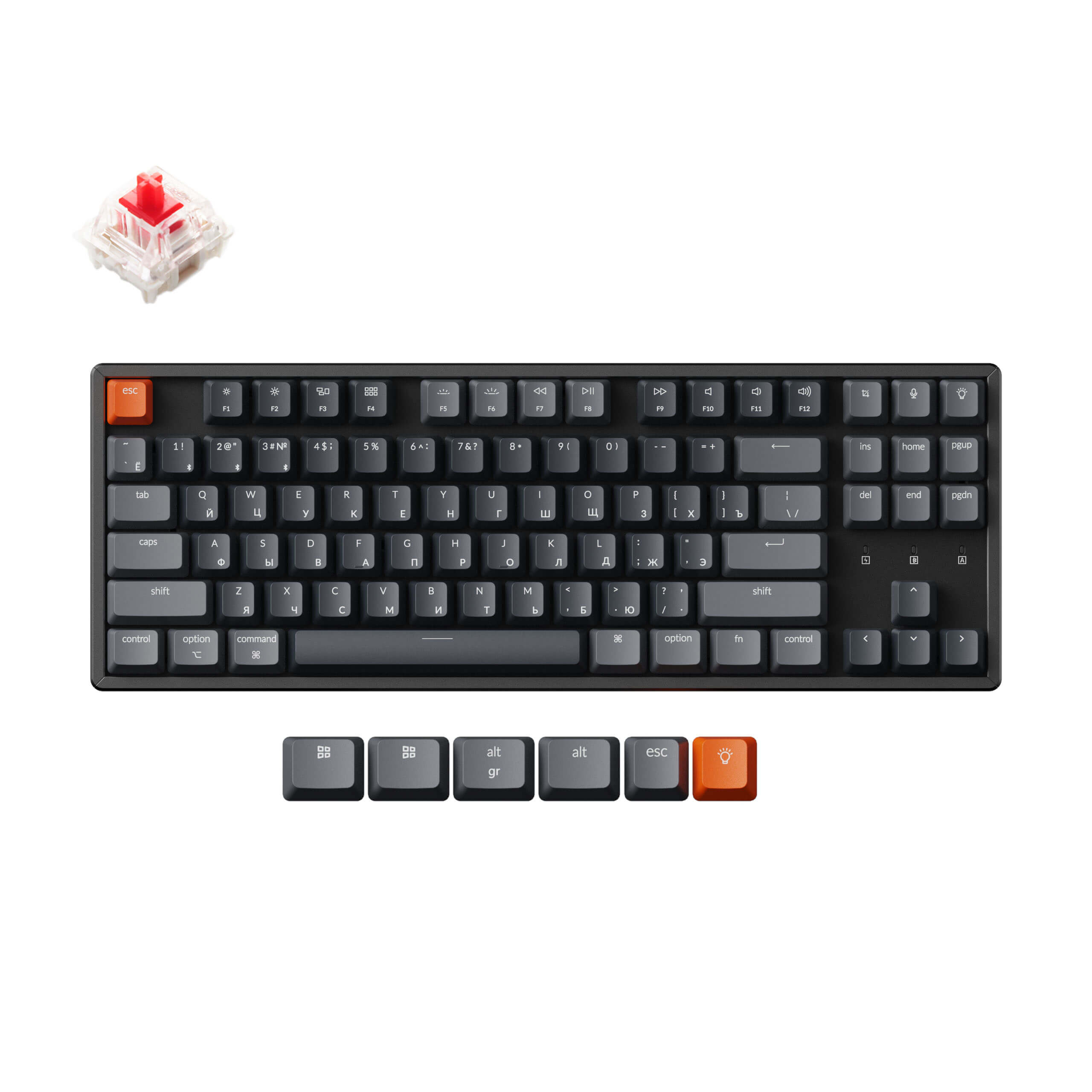 Clavier mécanique sans fil Keychron K8 (Disposition russe RU)