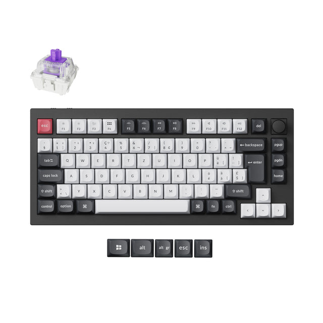 Collection de configuration ISO de clavier personnalisé sans fil Keychron Q1 HE QMK