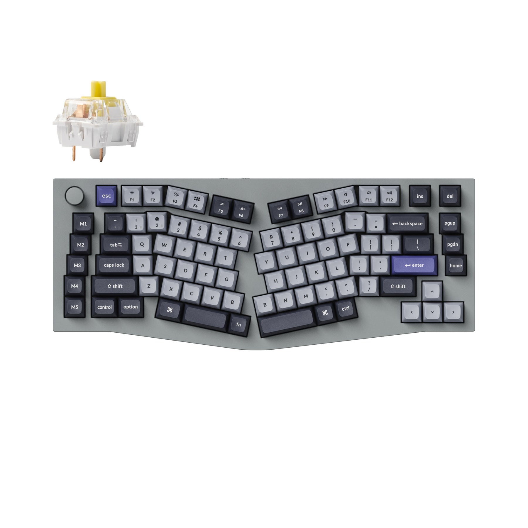 Keychron Q10 Pro (disposition Alice) Clavier mécanique personnalisé sans fil QMK/VIA (disposition US ANSI)