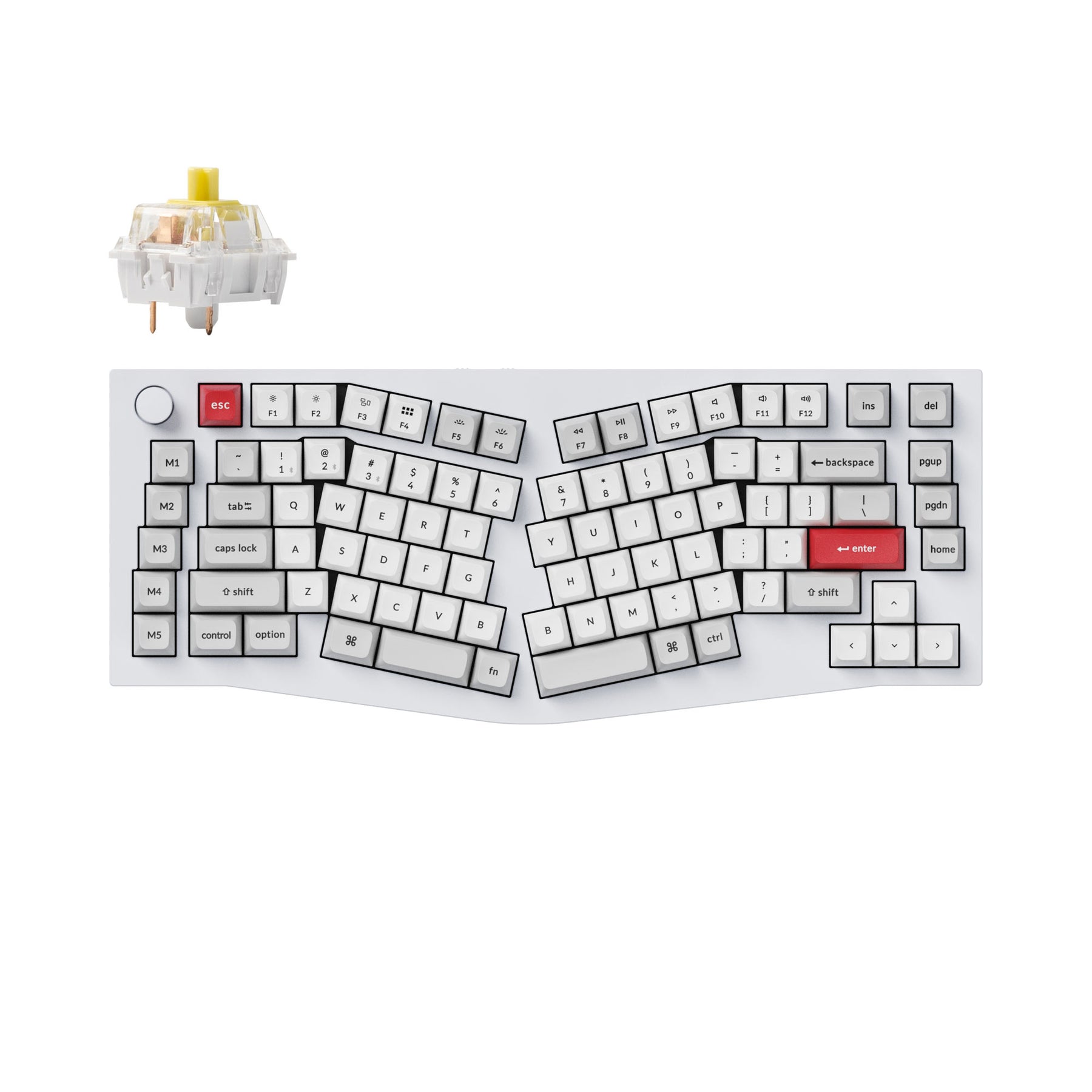 Keychron Q10 Pro (disposition Alice) Clavier mécanique personnalisé sans fil QMK/VIA (disposition US ANSI)