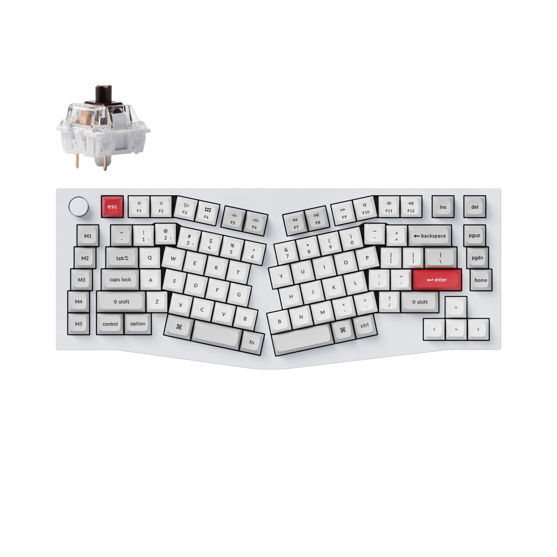 Keychron Q10 Pro (disposition Alice) Clavier mécanique personnalisé sans fil QMK/VIA (disposition US ANSI)