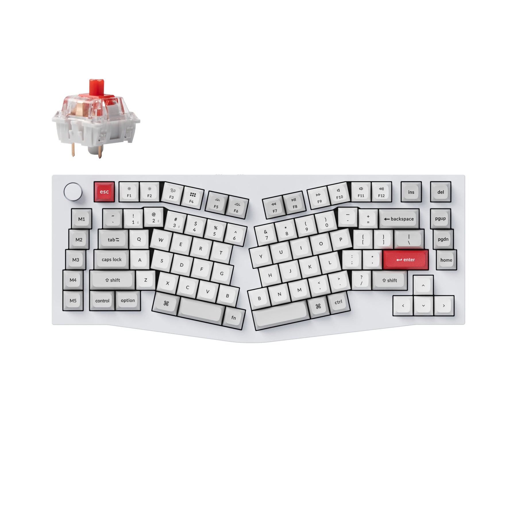 Keychron Q10 Pro (disposition Alice) Clavier mécanique personnalisé sans fil QMK/VIA (disposition US ANSI)