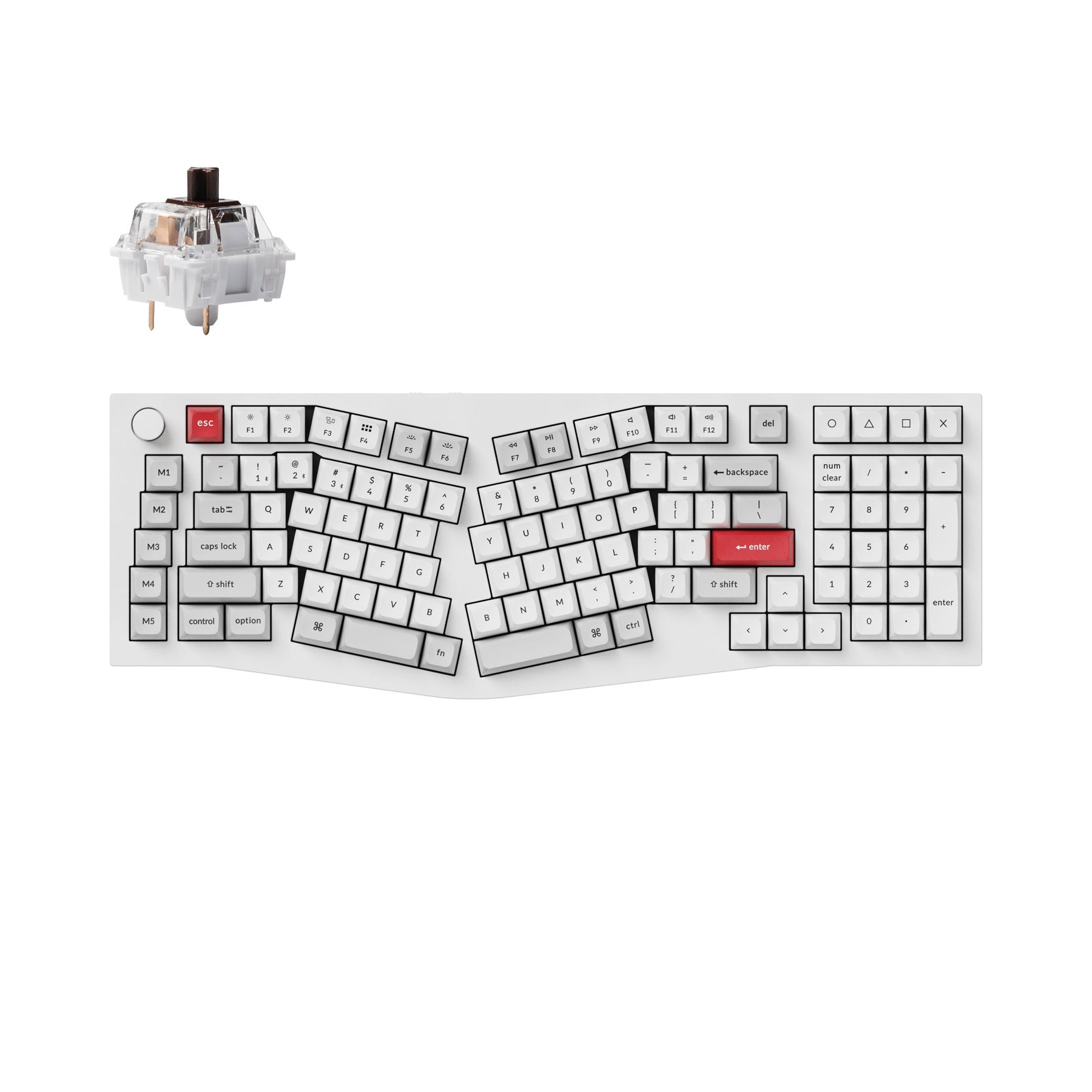 Keychron Q13 Pro (disposition Alice) Clavier mécanique personnalisé sans fil QMK/VIA (disposition US ANSI)