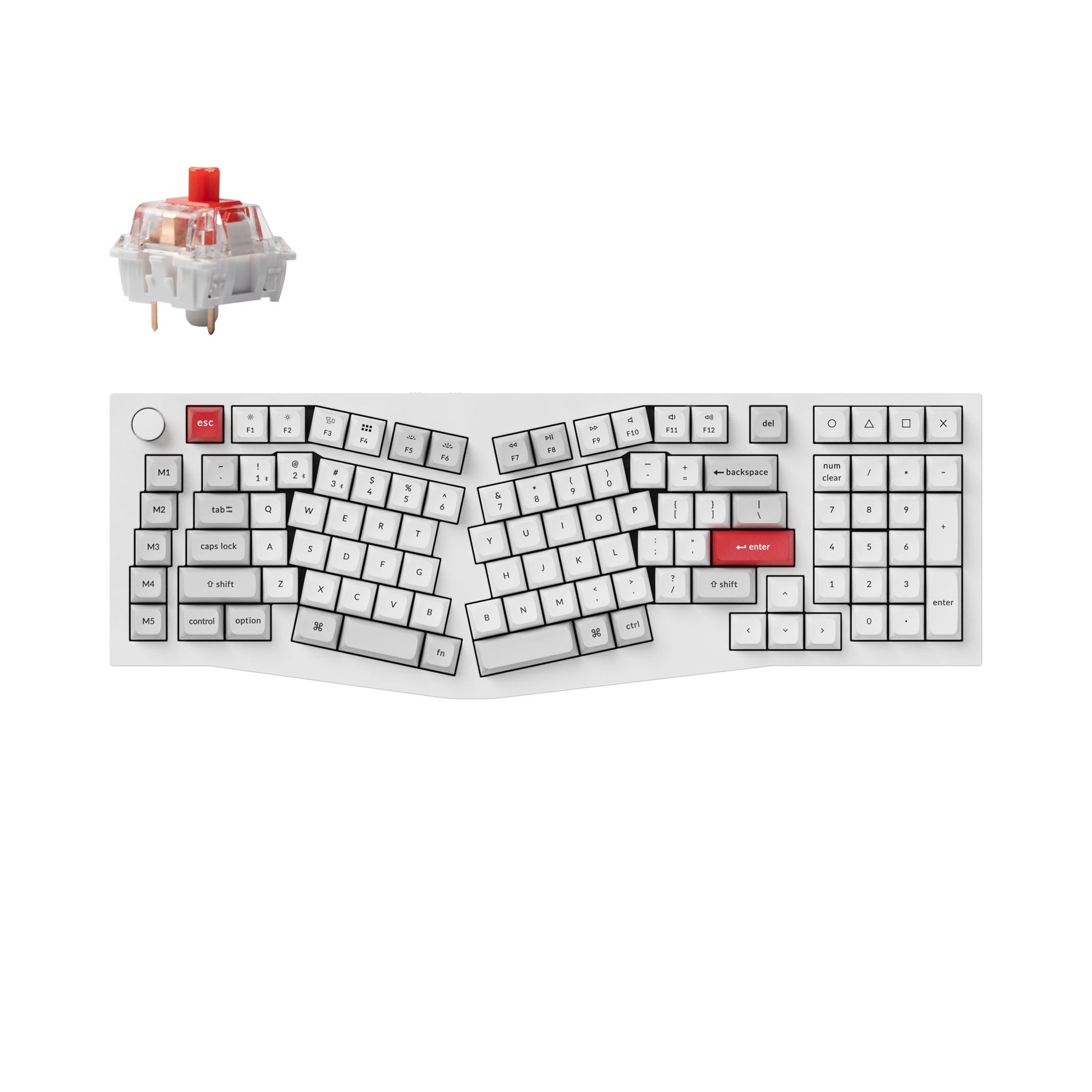 Keychron Q13 Pro (disposition Alice) Clavier mécanique personnalisé sans fil QMK/VIA (disposition US ANSI)