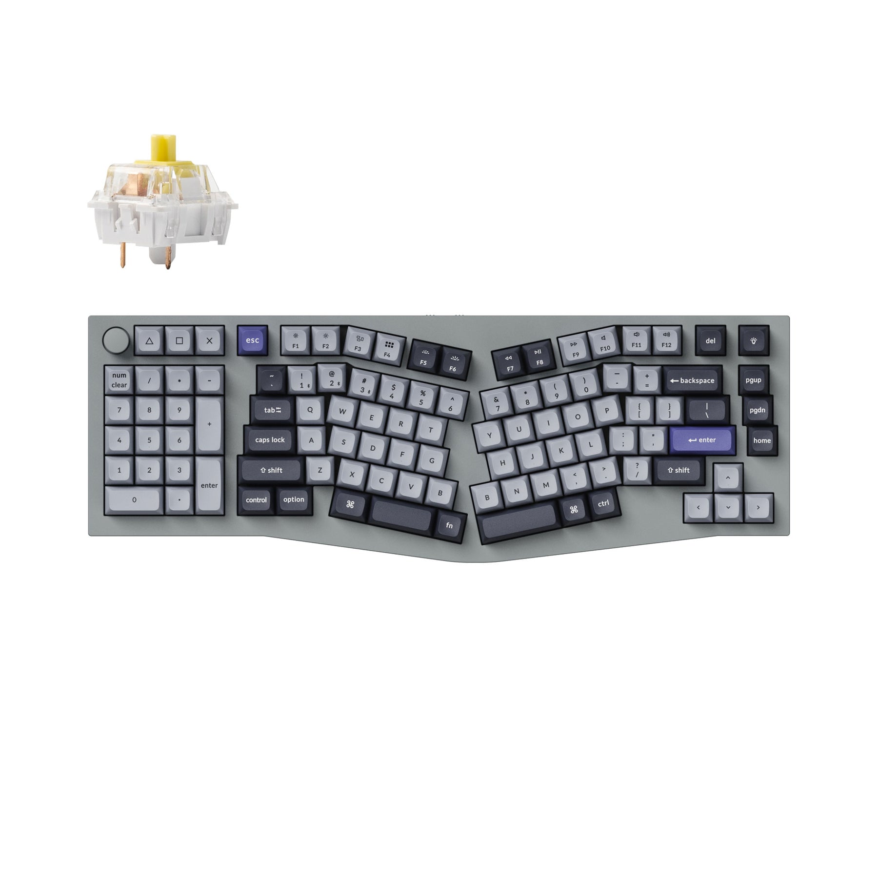Keychron Q14 Pro (disposition Alice) Clavier mécanique personnalisé sans fil QMK/VIA (disposition US ANSI)