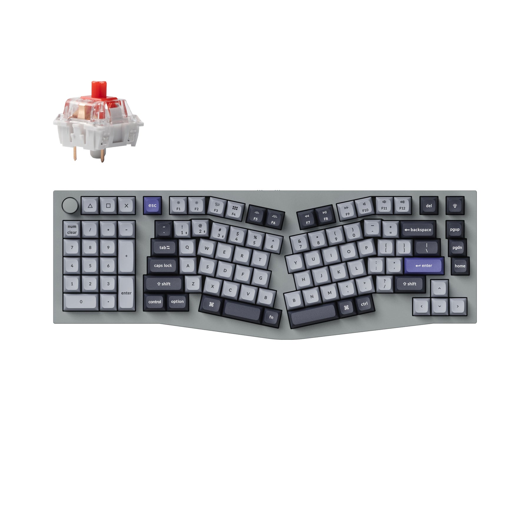 Keychron Q14 Pro (disposition Alice) Clavier mécanique personnalisé sans fil QMK/VIA (disposition US ANSI)