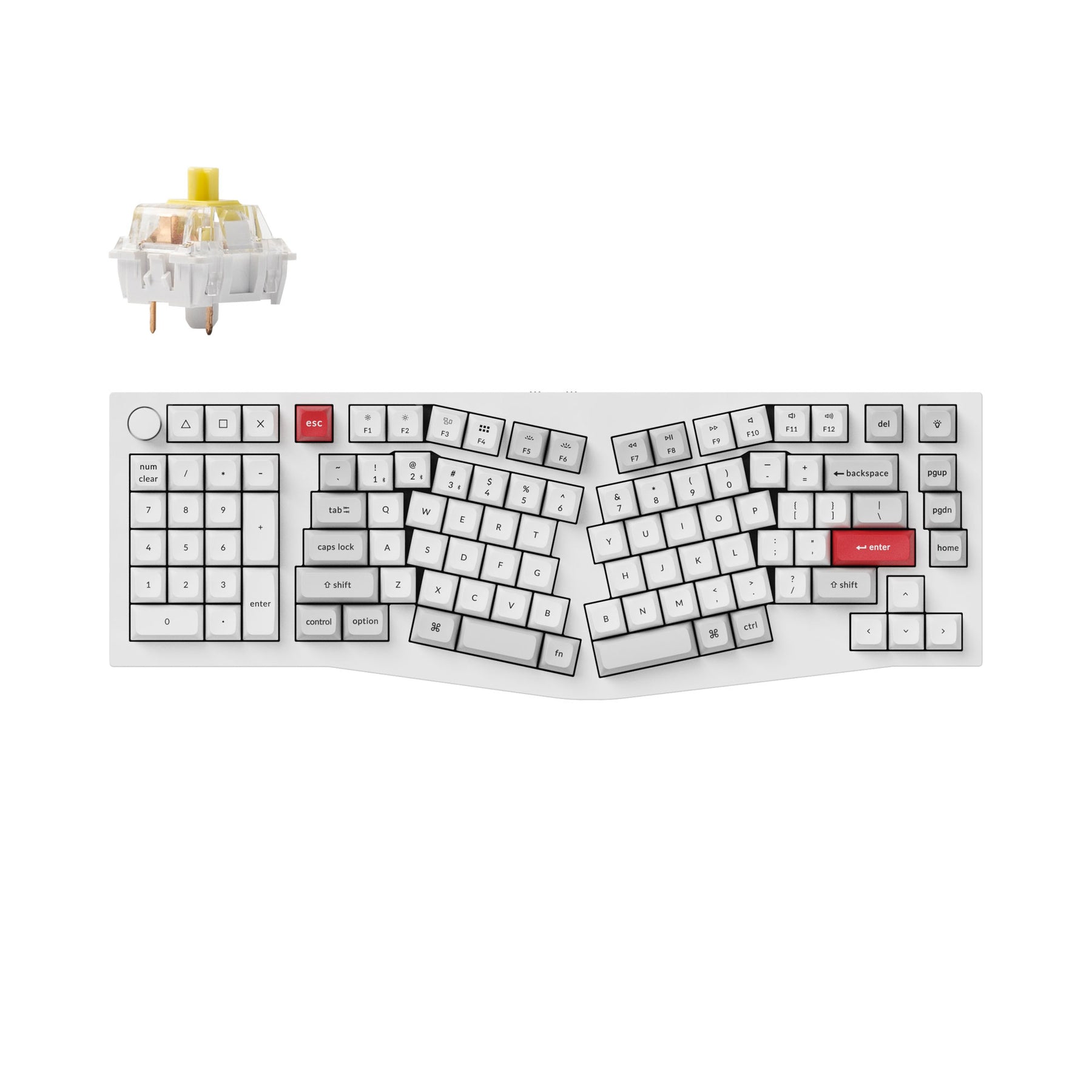 Keychron Q14 Pro (disposition Alice) Clavier mécanique personnalisé sans fil QMK/VIA (disposition US ANSI)