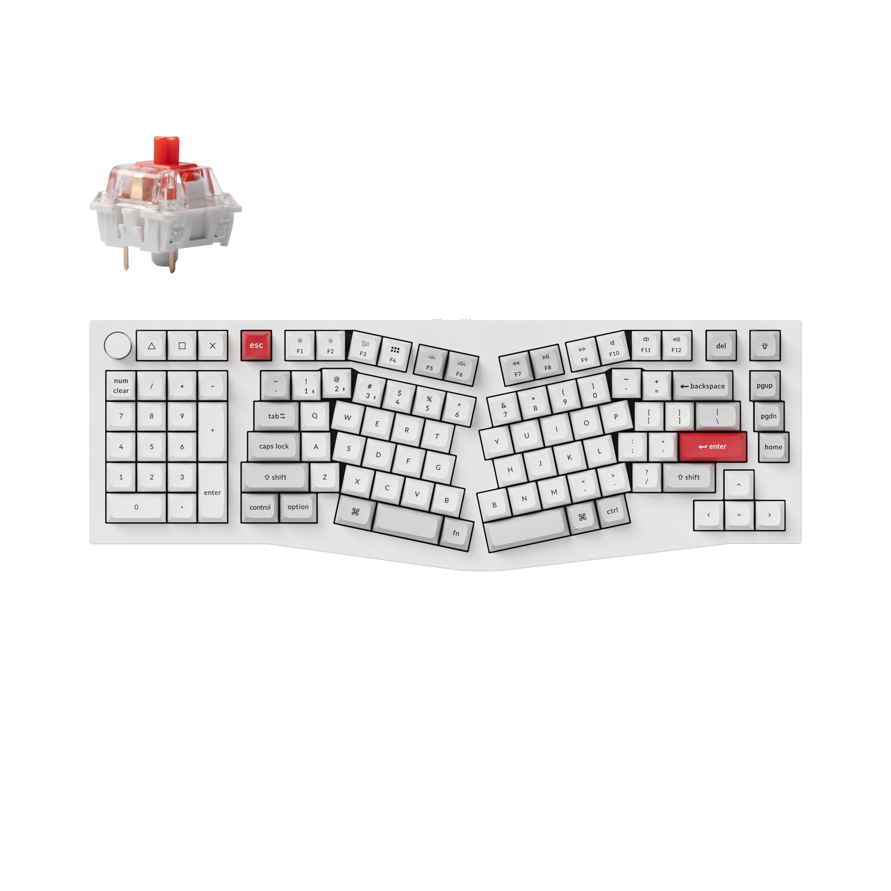 Keychron Q14 Pro (disposition Alice) Clavier mécanique personnalisé sans fil QMK/VIA (disposition US ANSI)