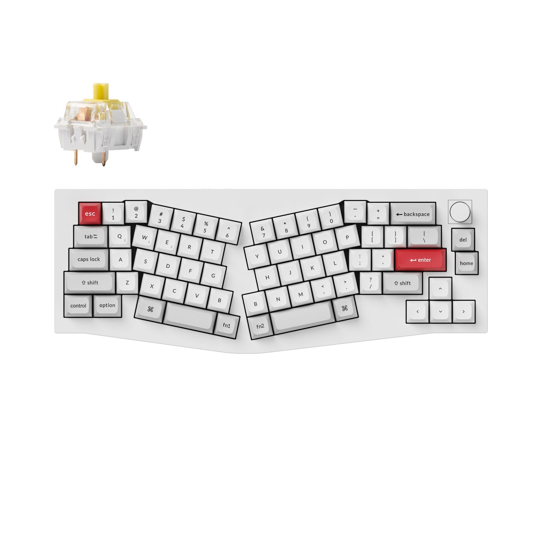 Keychron Q8 Pro (disposition Alice) Clavier mécanique personnalisé sans fil QMK/VIA (disposition US ANSI)
