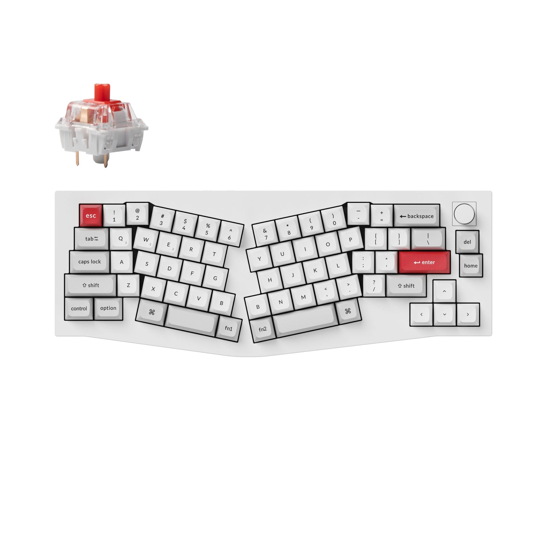 Keychron Q8 Pro (disposition Alice) Clavier mécanique personnalisé sans fil QMK/VIA (disposition US ANSI)