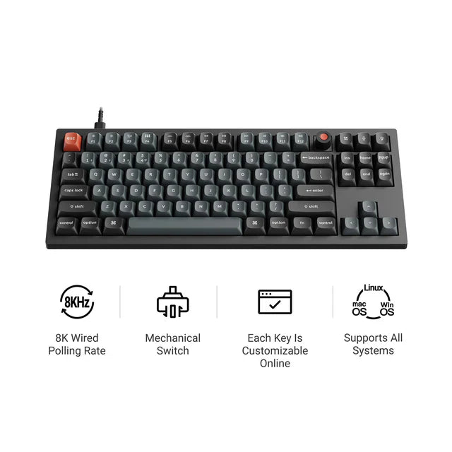 Clavier mécanique personnalisé filaire Keychron V3 8K QMK
