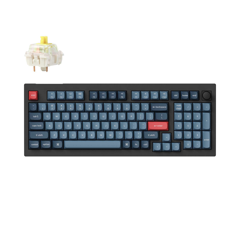 Keychron V6 Max : Clavier Mécanique Sans Fil 100% Personnalisable QMK/VIA, Connexion Bluetooth 2.4GHz, Switches Gateron Jupiter Banane, Layout FR ISO