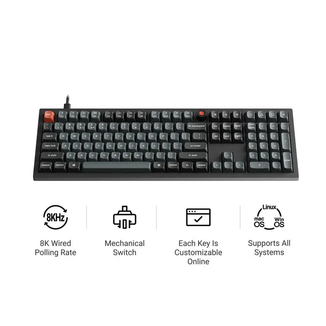 Clavier mécanique personnalisé filaire Keychron V6 8K QMK