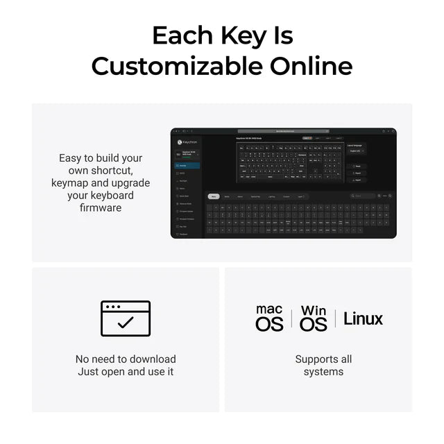 Clavier mécanique personnalisé filaire Keychron V6 8K QMK