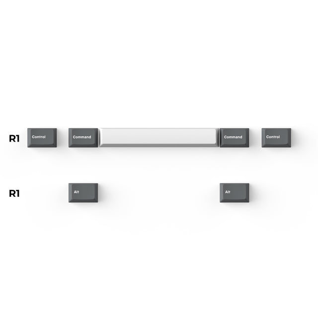 Cherry Profile Double-Shot PBT Full Set Keycaps - Grey, White, and Blue