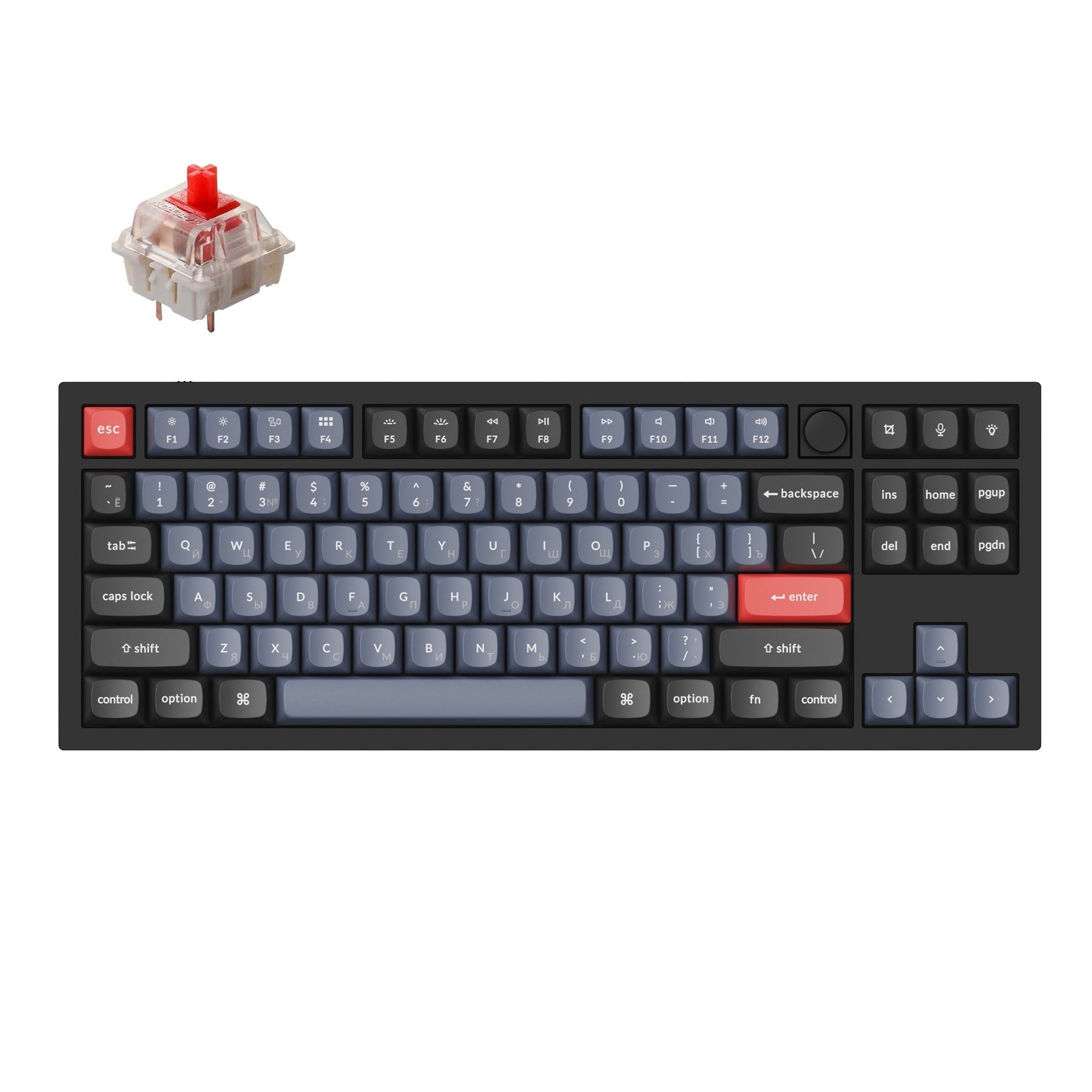 Clavier mécanique personnalisé Keychron Q3 QMK (Disposition russe RU)